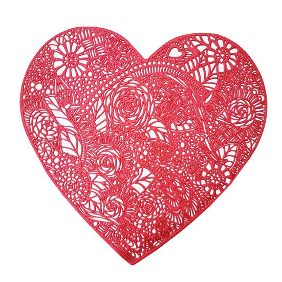 Практичная подставка для столовых приборов, нескользящая декоративная подставка в форме сердца из ПВХ, подставка для столовой посуды для дома