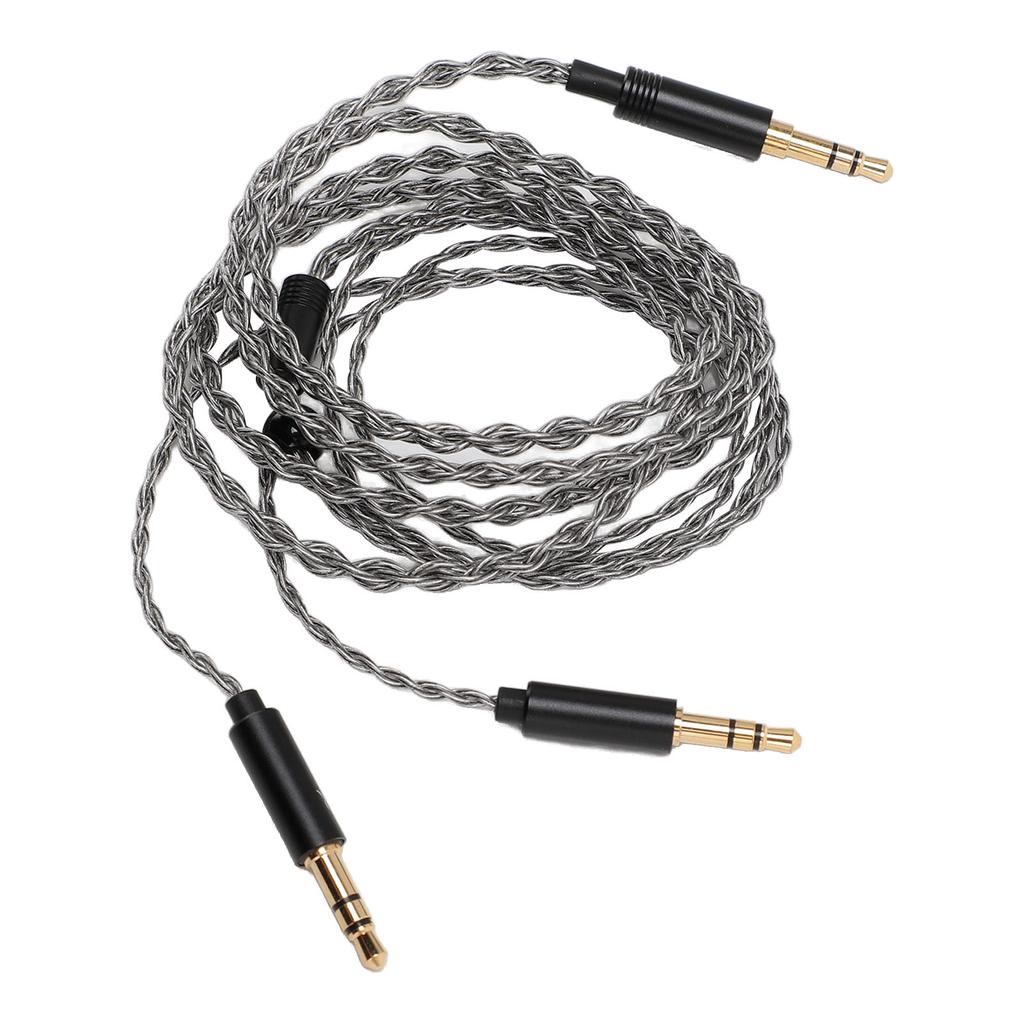 3.5mm to Dual 3.5mm Cable 3.9FT 4 Strand Silver Plated Copper Core Cord Headphone Replacement Cable for Beyerdynamic T1