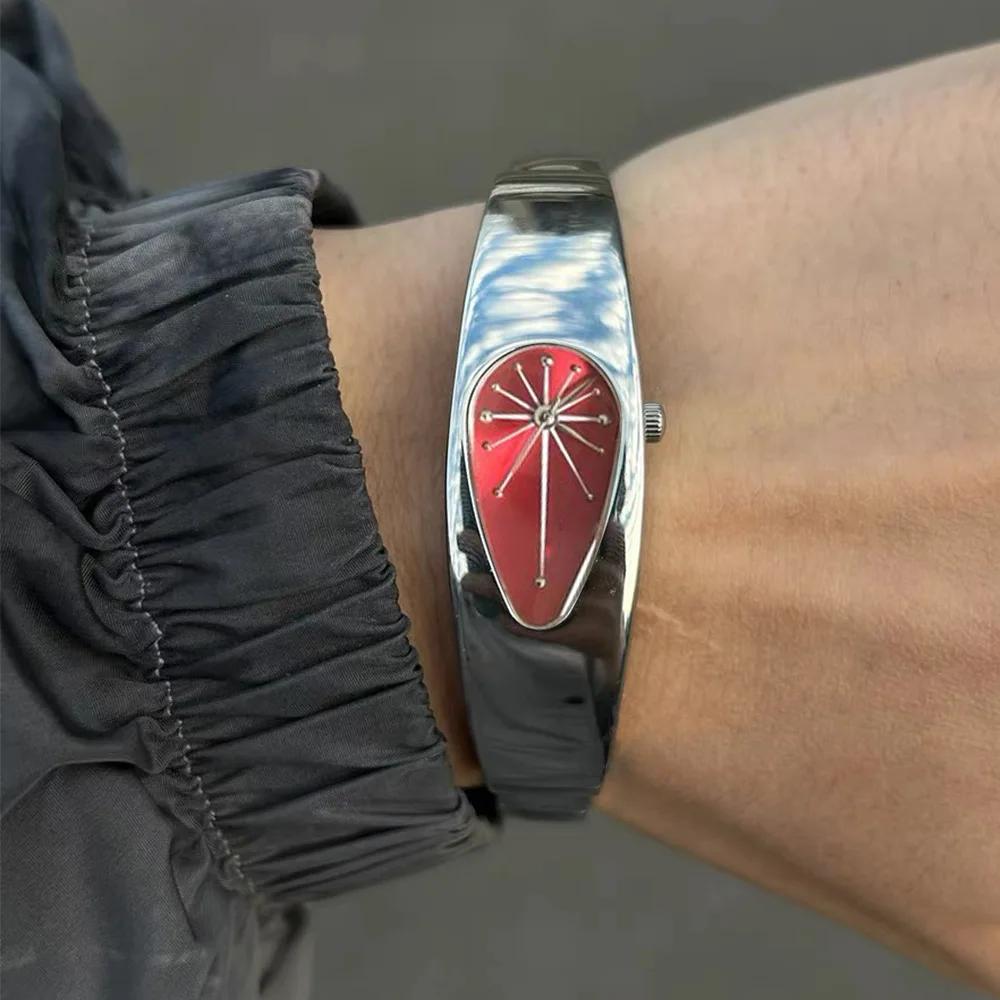Кварцевые часы Мужские Женские Капля Воды Винтаж Y2k Специальное Лезвие Креативный Дизайн Лезвия Высококачественная Сталь Уникальный Браслет Мужские Часы