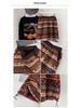 Двусторонняя юбка-фонарик с высокой талией из флиса в стиле Fair Isle для женщин, Осенне-зимняя коллекция