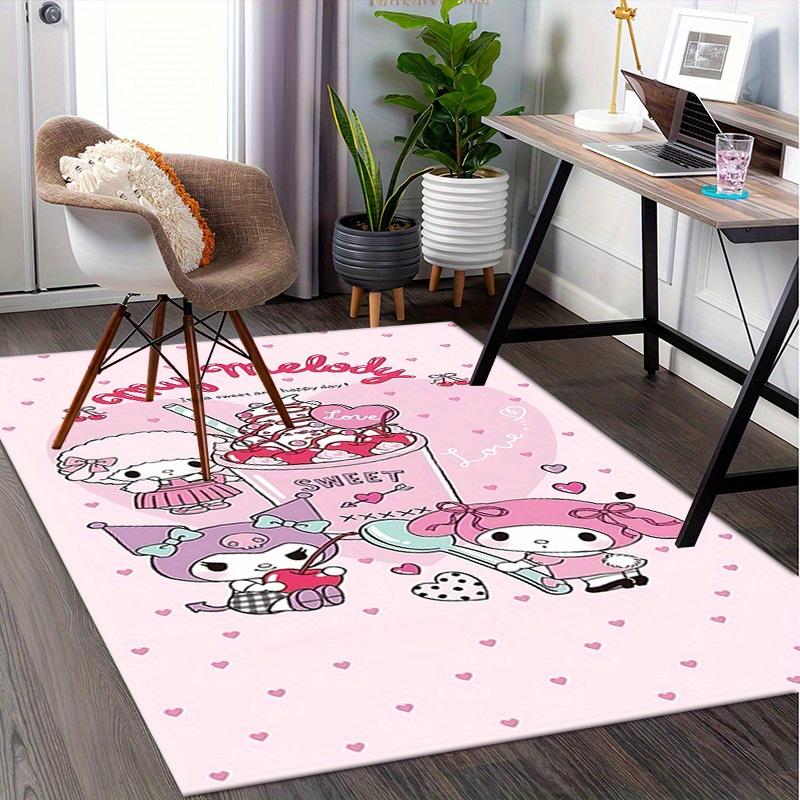 Office Rug My Melody, Sweet Treats Anti-Slip Rug, Machine Washable for Living Room, Bedroom, Office, Multiple Sizes, Bedroom Mat, Decorative Mat, Dura