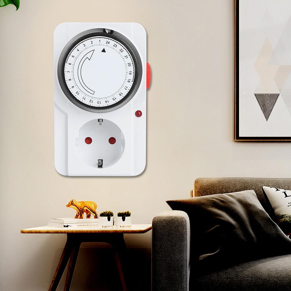 Timer Socket Indoor Mechanical 24 Hour PlugIn Outlet Timer Home Safety Tool