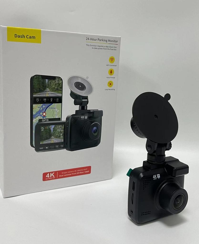 2 Inch Hidden Mini Dual Cam Front and Rear Inside Waterproof Reverse Dash Camera 2 Channel Wifi Gps Capacitor 4K Car Dashcam