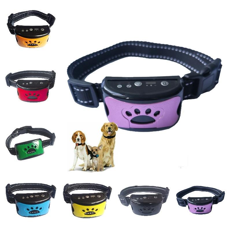 Intelligent Automatic Adjustable Warning Sound Vibration Bark Stopper Dog Training Collar Rechargeable