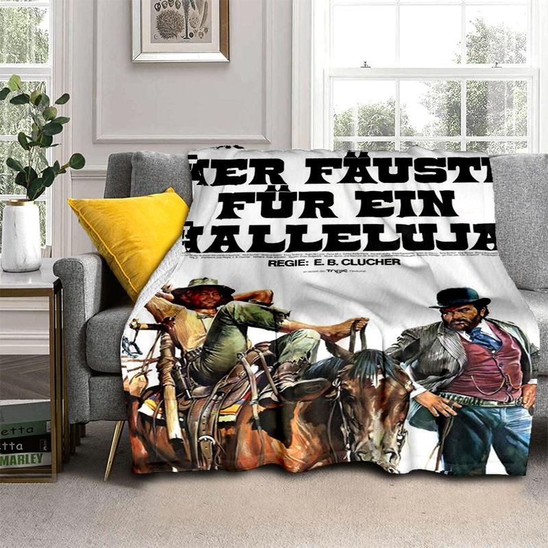 Bud Spencer Terence Hill Throws Throws Blanket for Kid Sofa Travel Hiking Picnic Beding Super Soft Flannel Blanket birthday gift