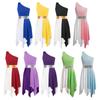 Kids Sleeveless Single Shoulder Liturgical Praise Church Christian Worship Costume Tunic Contrast Color Lyrical Dance Dresses