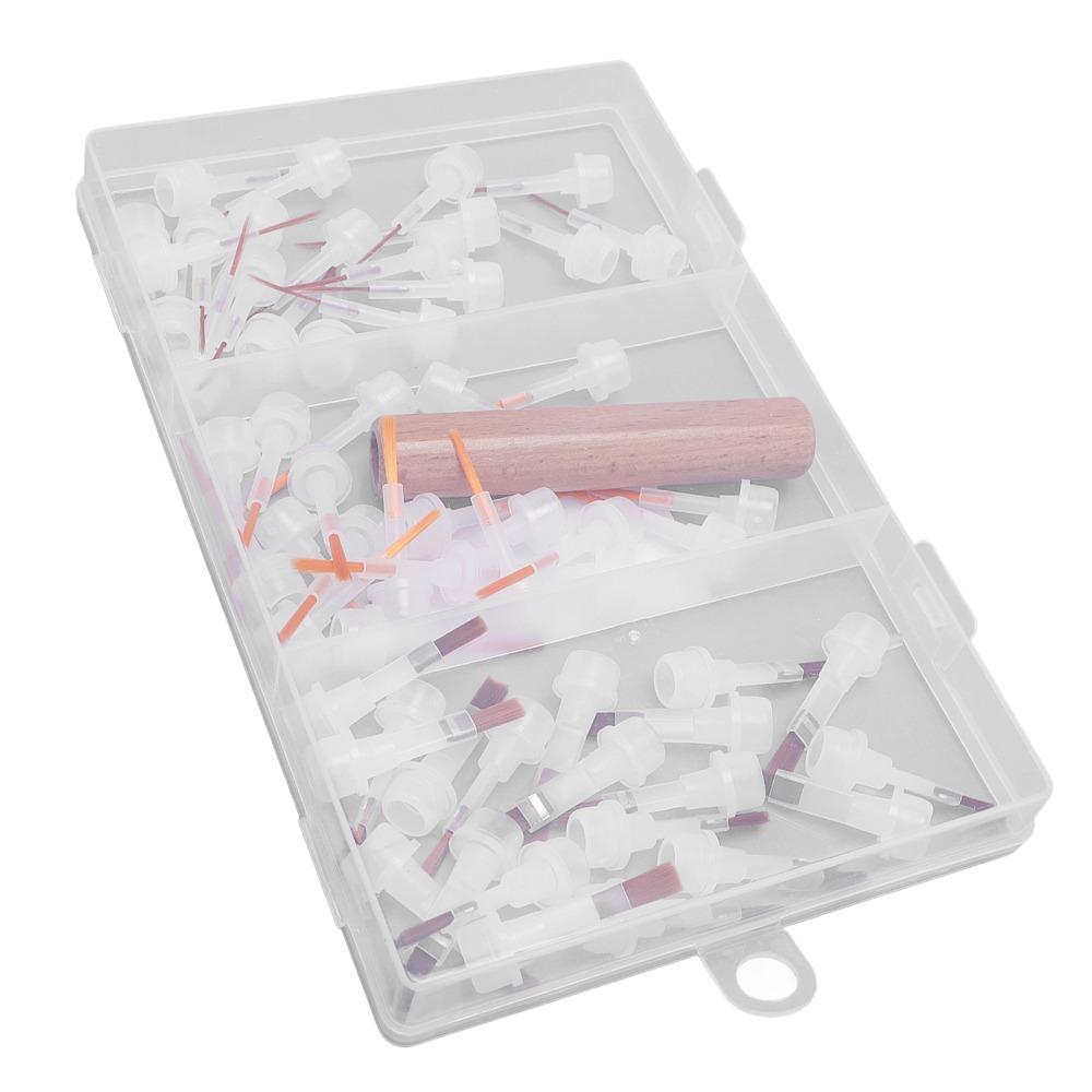 60pcs Wooden Handle Nail Brush Replacement Heads Dip Gel Nail Polish Brush Salon Or Home Use
