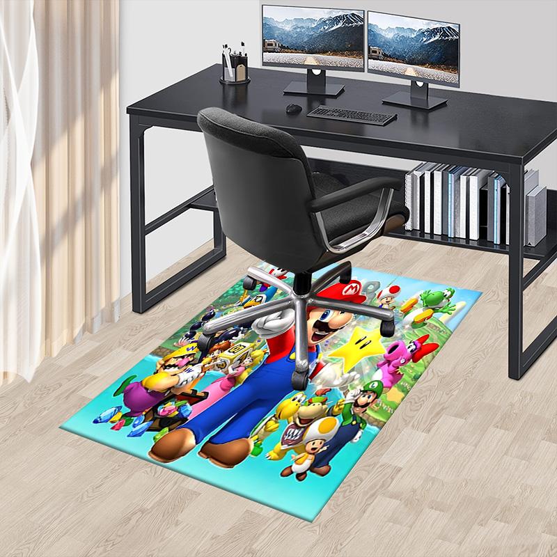 1pc Super Mario Bros Team Carpet for Playroom Bedroom Living Room Sofa Home Decor,kids Game Area Rug Non-slip Floor Mat Y72914