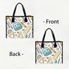 Cute Stationery Pattern Portable Tote Bag Fashion Casual Daily Use Handbag