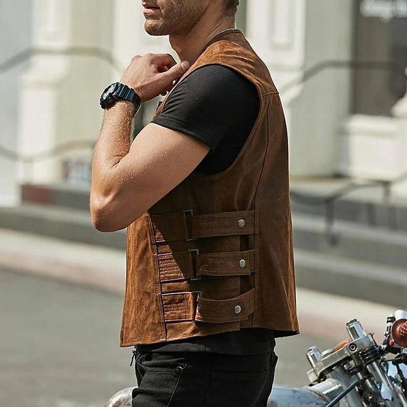 Кожаный жилет, мужская куртка в мотоциклетном стиле на молнии, тонкие пальто из искусственной кожи без рукавов, уличная мужская одежда, модные велосипедные короткие куртки