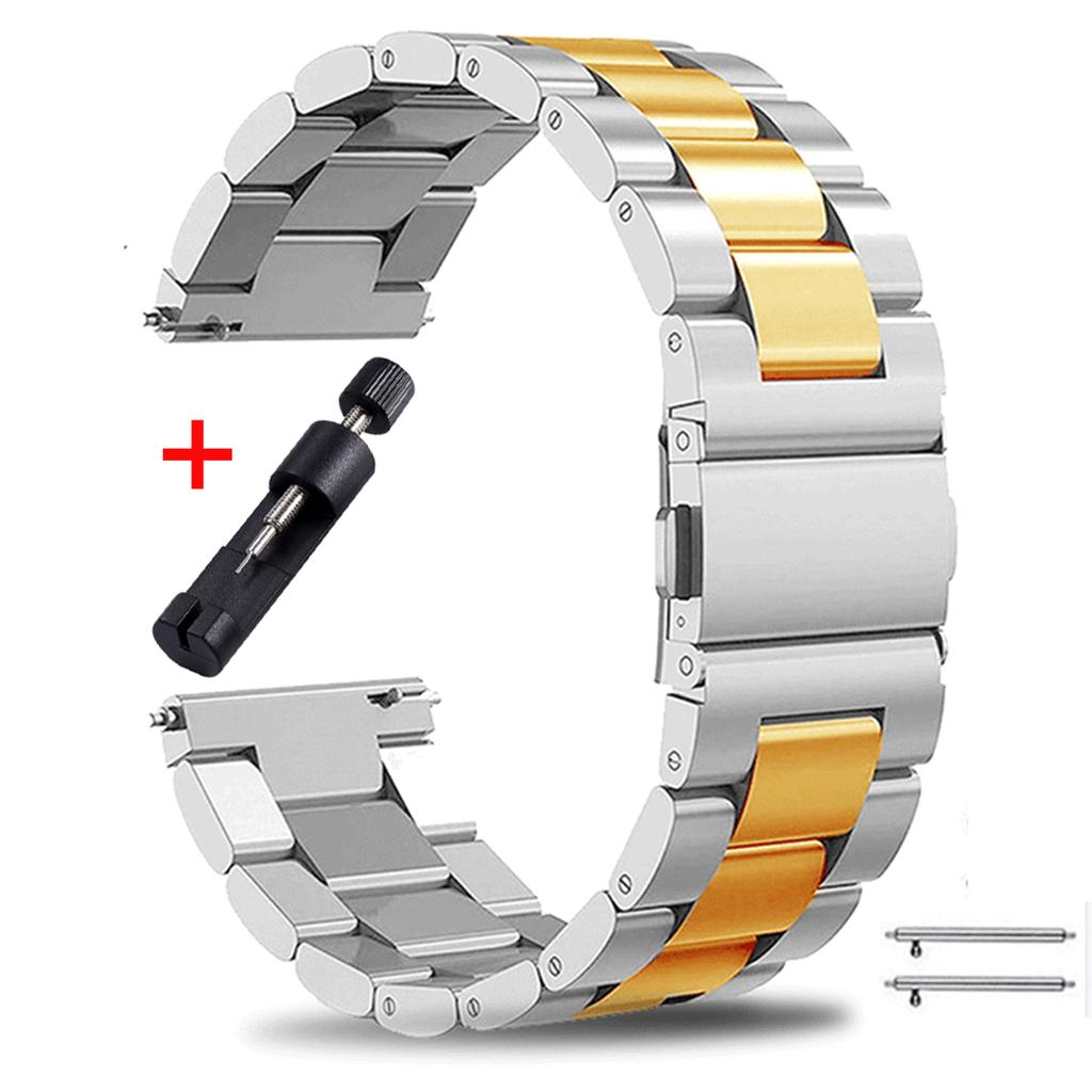 22 мм 20 мм 18 мм Металлический ремешок для Samsung Galaxy Watch 3 4 Active2 S2 Gear S3 Gt 2 Huawei GT2/Amazfit GTR Браслет из нержавеющей стали Подарок на День матери