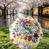 Custom Name Personalized Dandy's World Print Umbrella, Auto Open Close, 8‑Rib Sturdy Frame, Commute Camping Hiking Use, Birthday Gift