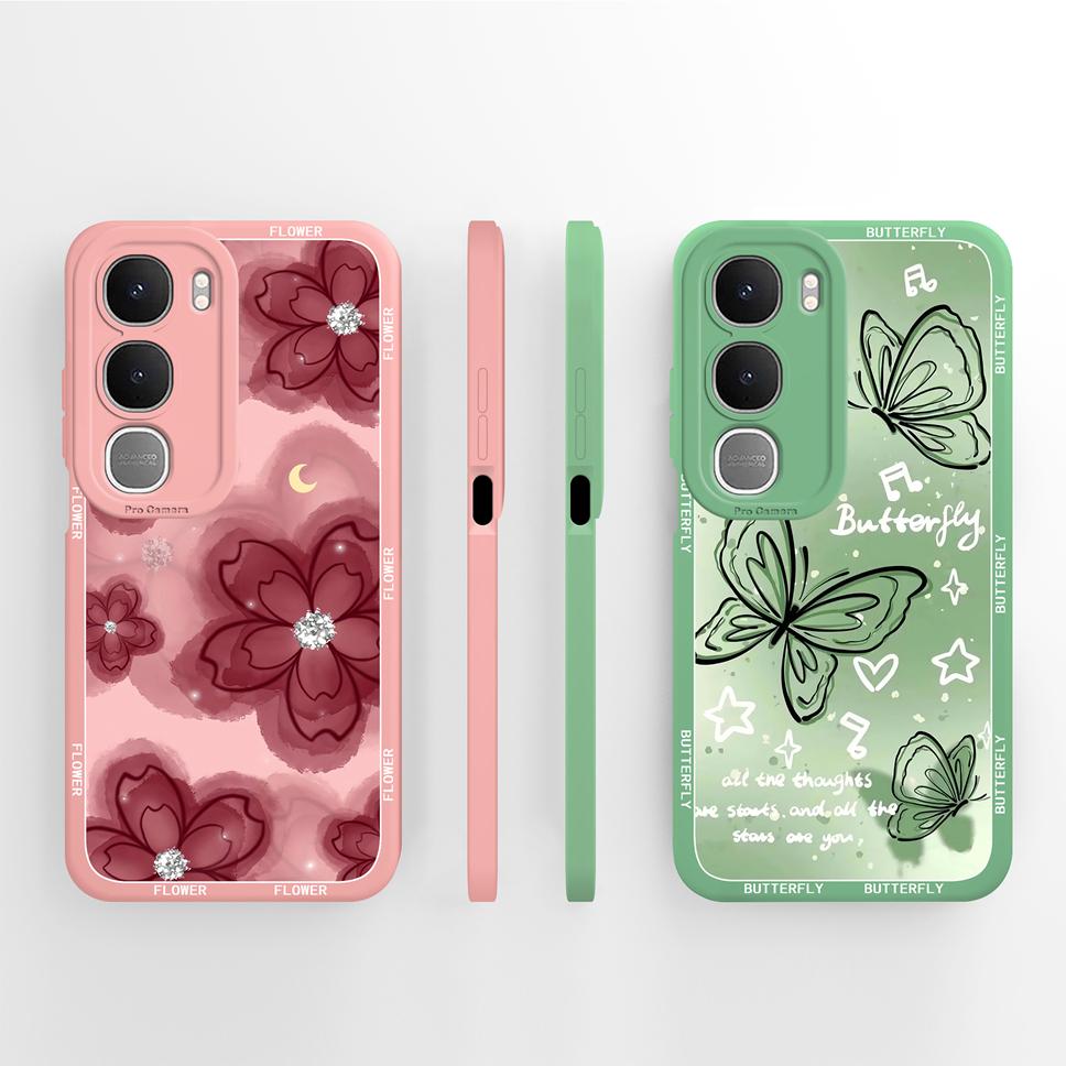 Phone Case For Vivo Y31 Pro Y21D Pretty Butterfly Patterns Full Protection Soft Liquid Silicone Cover For Vivo Y 31 Y 21d Bumper