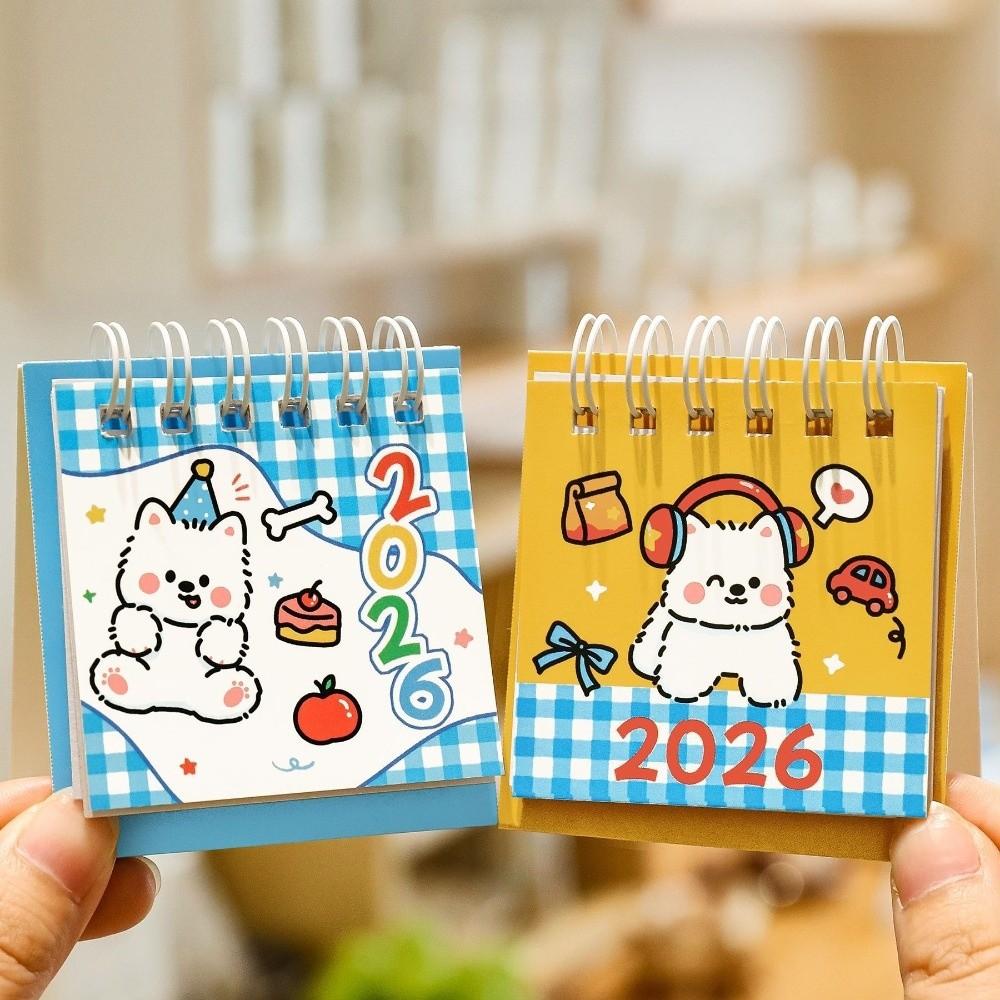 Простой Мини 2026 Настольный Календарь Форма Фрукта Спиральное Скрепление Планировщик Расписания Портативный Мультяшный Настольный Календарь Настольное Украшение