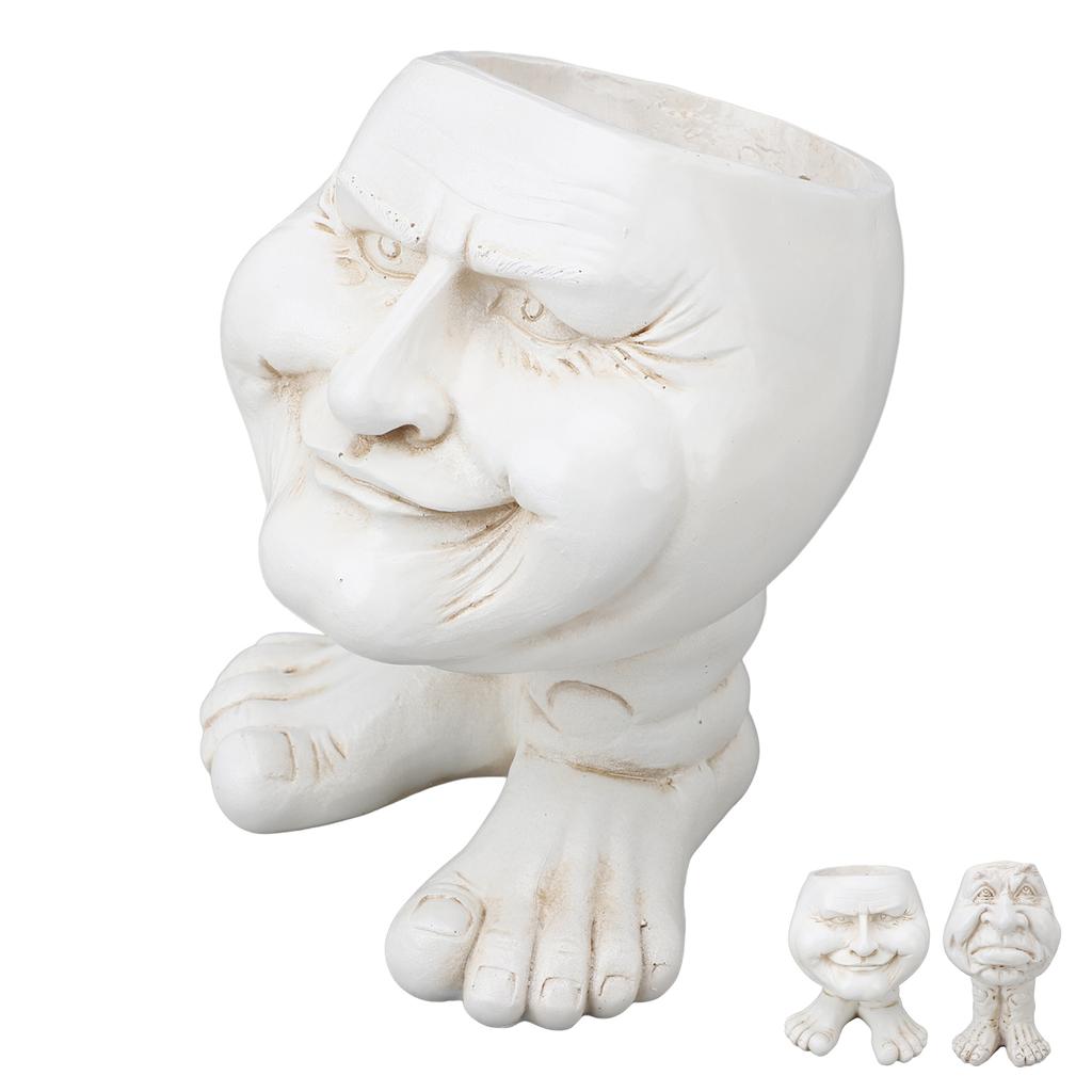 Цветочный горшок из смолы, инновационный изысканный ретро-горшок для цветов в стиле старика, суккулентный горшок для сада на открытом воздухе