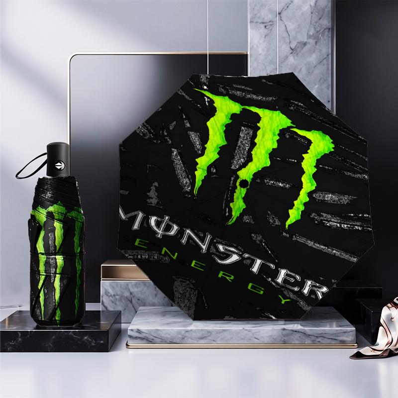 Зонт-трость Monster Drink Складной зонт, автоматический зонт 8 спиц для путешествий, кемпинга Подарок на Хэллоуин Рождество