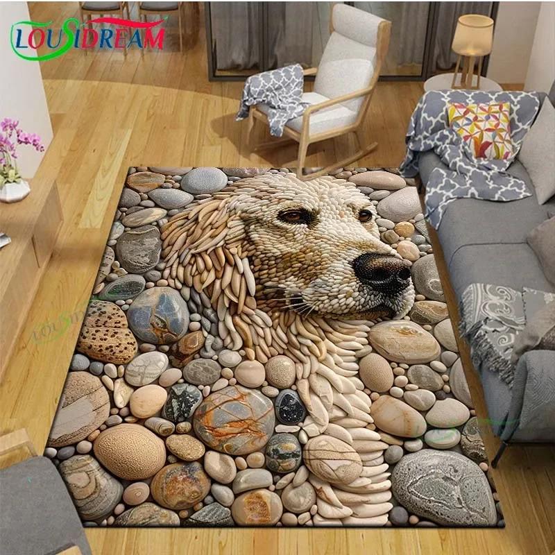 3D забавный коврик-декор в виде гальки для уличного балкона, сада, кофейного столика, ковер для спальни, нескользящий коврик для пола на кухню, ковер, подарок