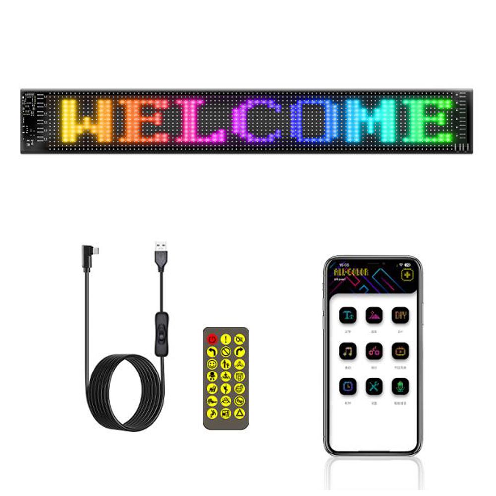 Светодиодная матричная панель Портативный гибкий дисплей BT Полноцветный автомобильный рекламный экран Управление через приложение IP65