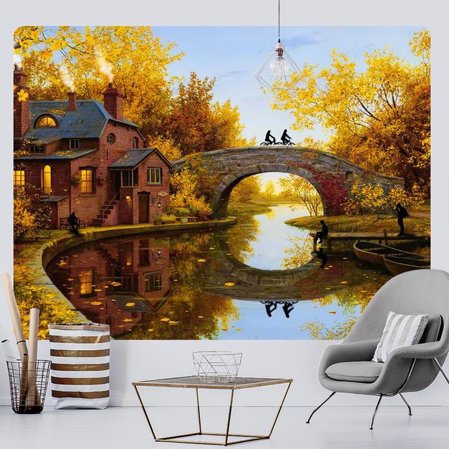 Тихий лесной гобелен для украшения дома, гобелен Мандала, богемный декоративный дорожный матрас, коврик для йоги, одеяло для дивана в стиле хиппи