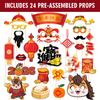 Chinese New Year Paper Photo Booth Props Set With Festive Horse Frames For Celebration Events