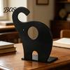 Decorative Bookend Creative Elephant Bookends, Metal Book Holder for Kids Students, Heavy Document Duty Non-Slip Desktop File Organizer Home