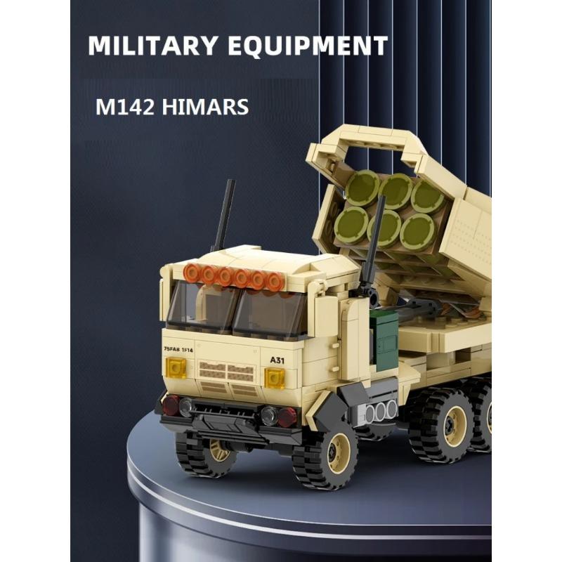 443 детали Военный М142 HIMARS Boxer Бронированный автомобиль Строительные блоки Детские игрушки Артиллерия Ракета Модель