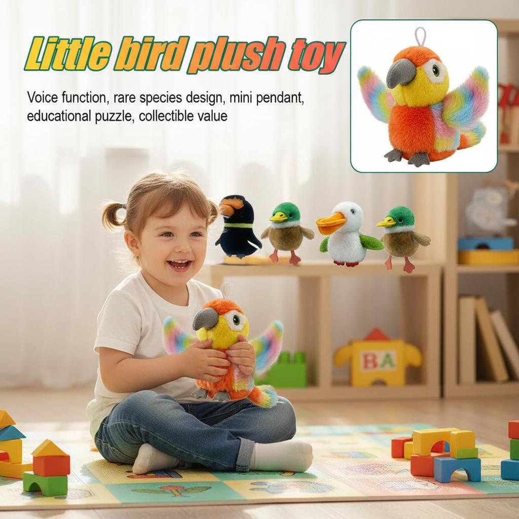 Little Bird Series Internet Celebrity Plush Doll With Singing Recording Wings Fluttering Cute Toy For Kids