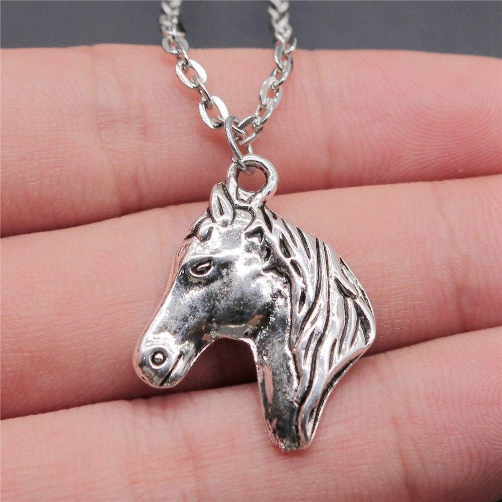 Horse Head And Horseshoe Necklace Jewelry Making Supplies Vintage Fashion Jewelry On The Neck