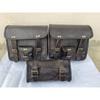 Combo 3 Saddle Bag Vintage Leather Motorcycle Panniers 1 Tool Pouch 2 Side Bag