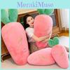 Soft And Cozy Rabbit Fur Carrot Long Pillow Cushion For Girls And Kids Bed Use