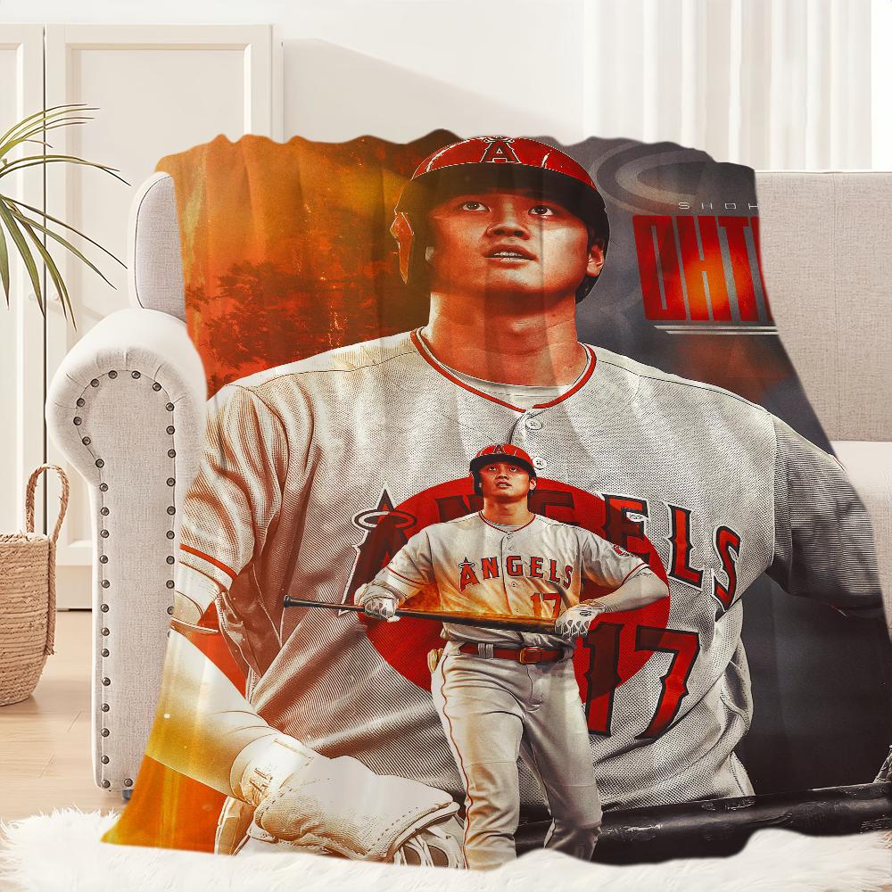 Baseball Player Star Blanket Plush Nap S-Shohei Sofa rug for O-Ohtani Living Room Office Bedroom Birthday Home Travel Kid Gifts