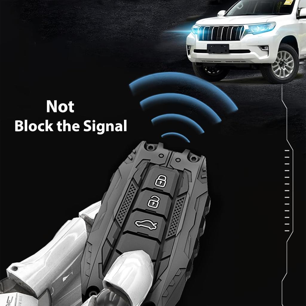 Mech Style Heavy Metal Key Fob Cover, Compatible With Toyota Tundra 2024 2025~, Fit For Corolla Cross Venza Sequoia Etc, Zinc Alloy Key Case