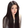 Women's Long Straight Lace Front Wig with Bangs - Natural Look, Stylish Middle Parting, Full Head Coverage