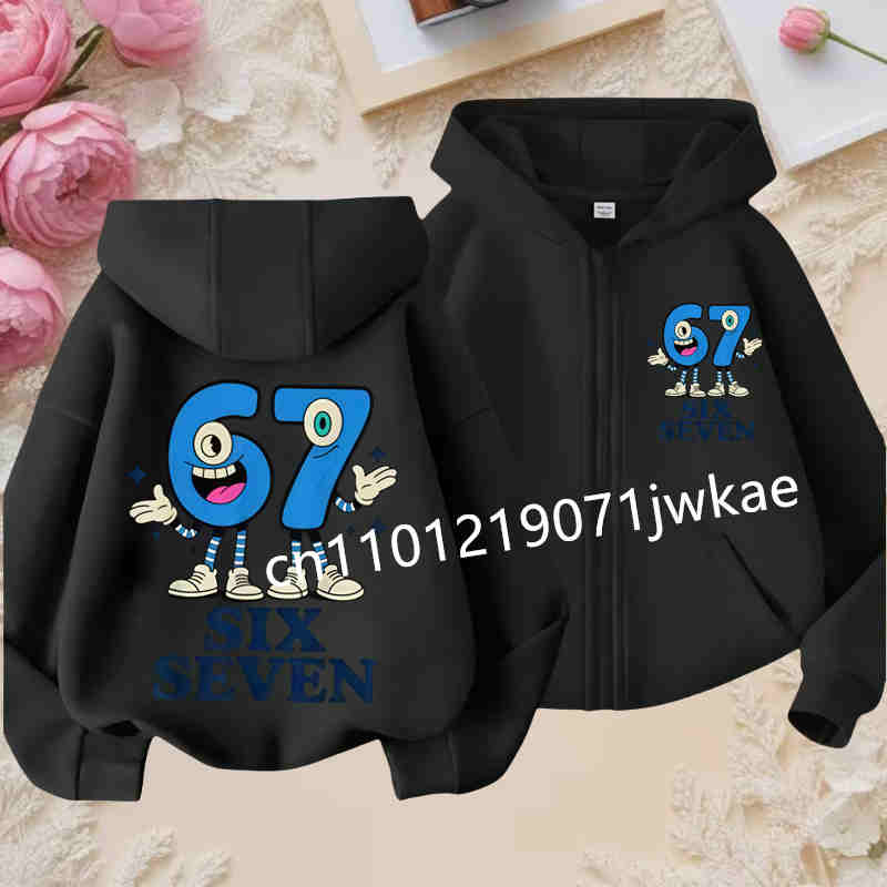 Hoodies for Kids 67 Six Seven Italian Brain Rot Math Joke Tops Y2k Game Saying Zipper Clothes Graphic Y2k Children's Hoodies