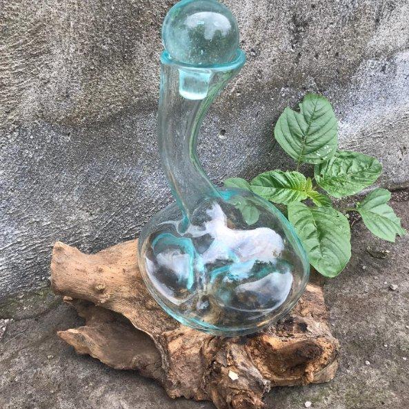 Wine Decanter Molten Glass On Wood 1L