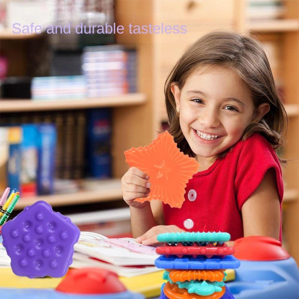 Textured Soft Worry Stone Fidget Toy Silicone Silicone Suction Cup Toy  Christmas Gift