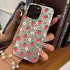 Strawberry Cartoon Cuteness Case for iphone 12 16 Plus 17 Pro 14 XR Air 13 XS Max 18 Pro Max 15 11 Silver Crushed Foil Cover