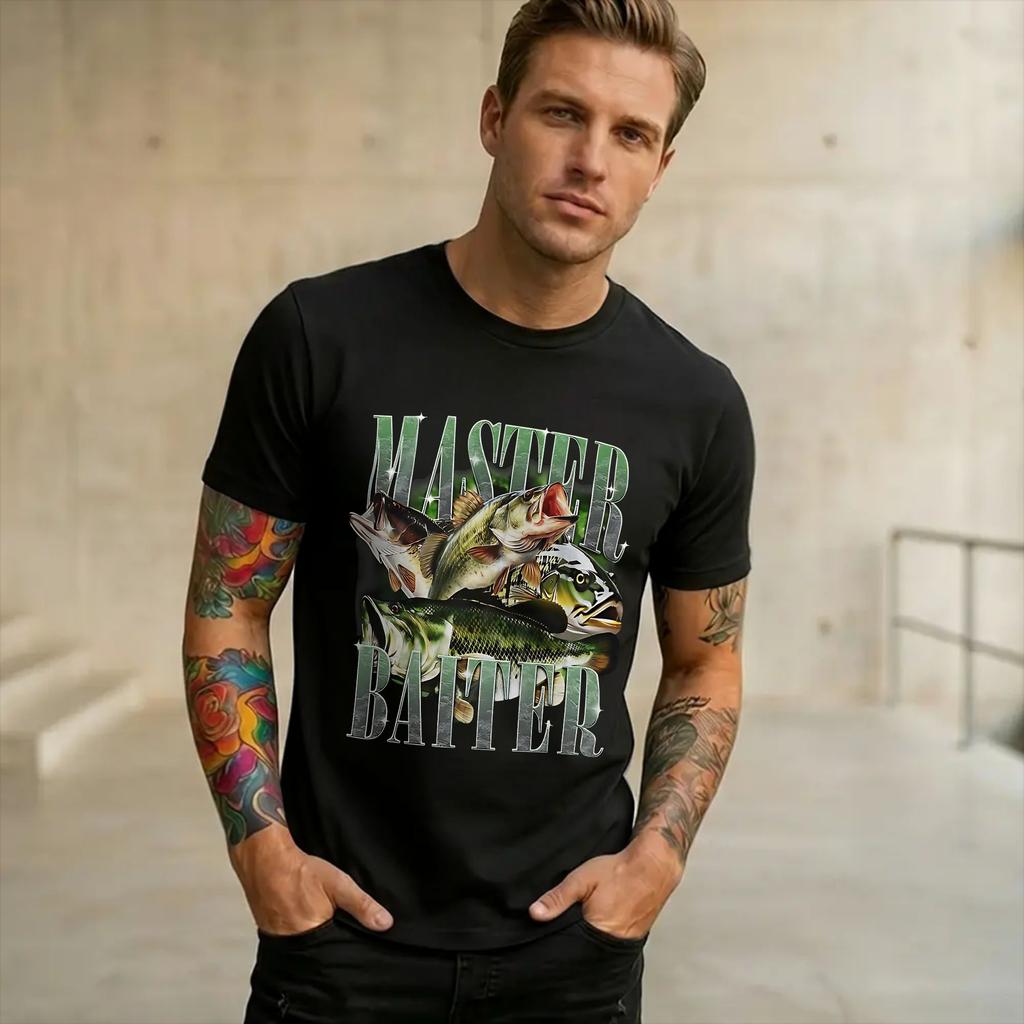 Unisex Unisex Graphic Printed Master Baiter Funny Fishing Tee T Shirt Cotton Tshirts Clothing