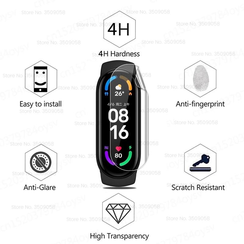 Гидрогелевая пленка для Xiaomi Mi Band 7 6 5 4 3 Band6 MiBand6 9D изогнутая защитная пленка Xiomi MiBand 6 умный браслет не стекло