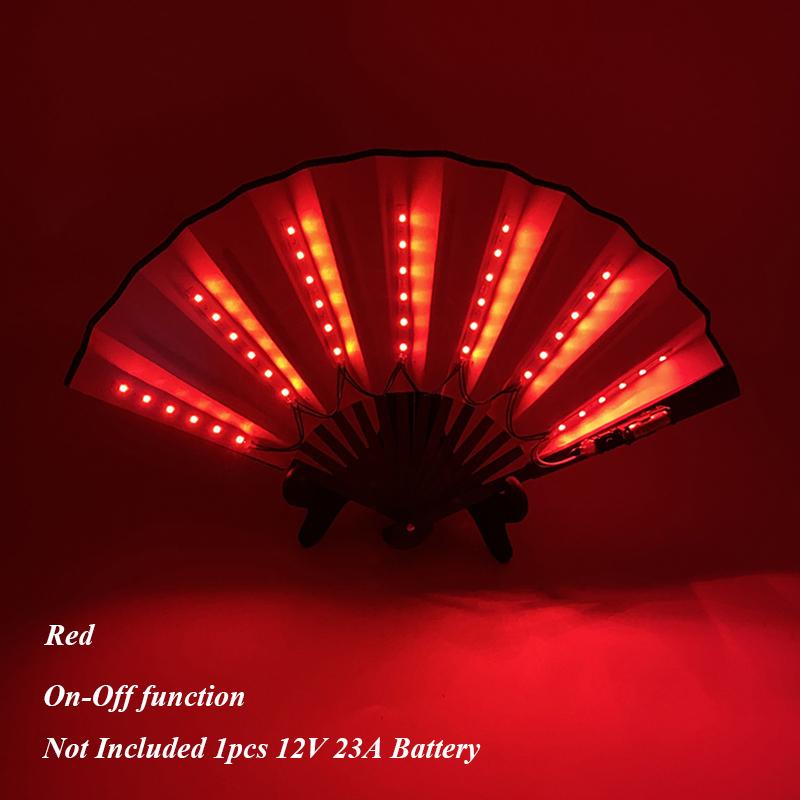 10 inches Led Folding Fan Party RPG Lolita Dance Stage Performance Night Club Accessories Led Hand Fan Glowing Fluorescent Fan