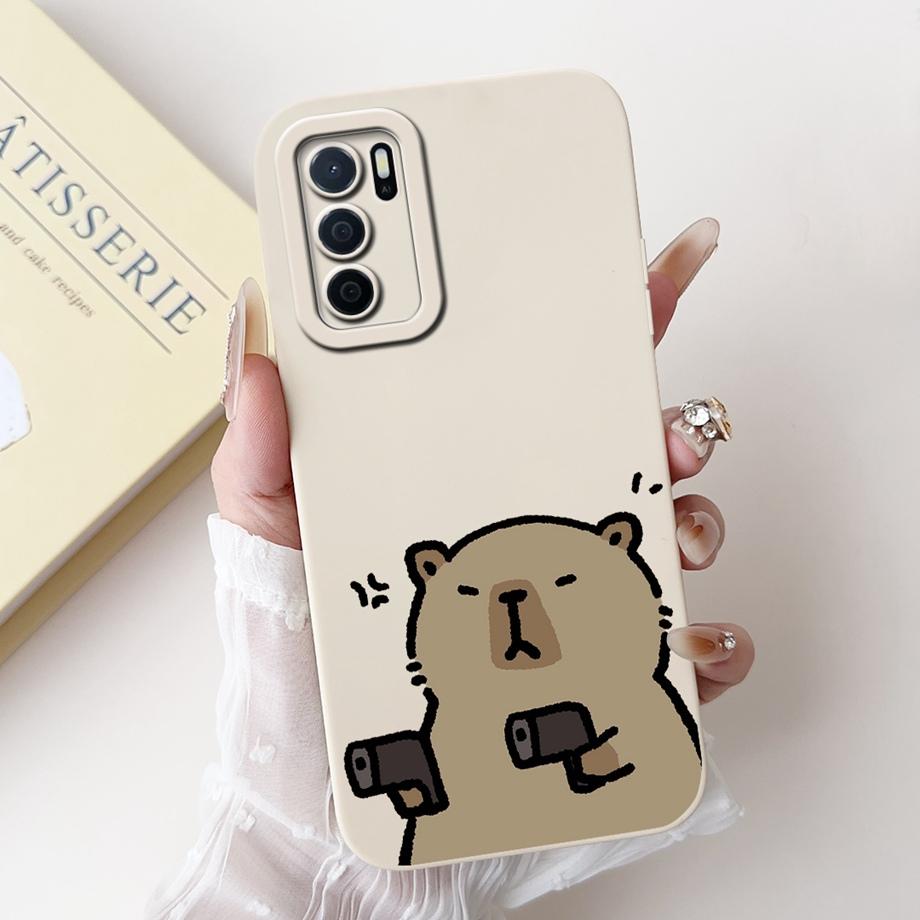 For Oppo A16 A16s A16k A16e Phone Case Soft Matte Silicone Capa Oppo A54s CPH2273 Funda Goothic Style Cartoon Panda Back Cover