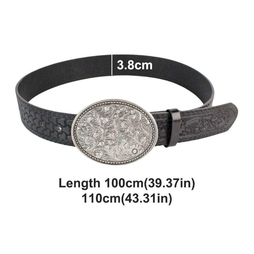 Западный ковбойский ремень из искусственной ПУ кожи, винтажный пояс для талии, модный ремень с пряжкой, мужской, женский