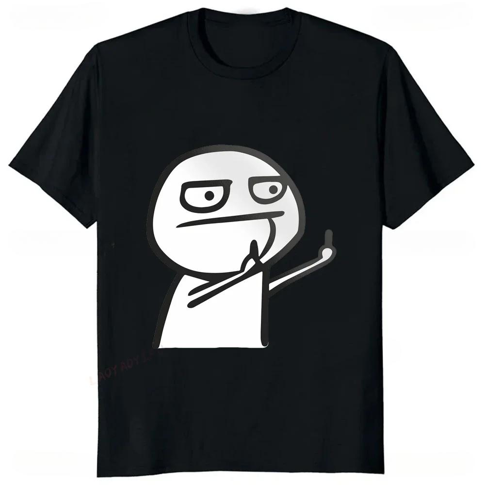 2025Middle Finger Funny Maniac Printed Man T Shirt Loose Casual Fashion Harajuku Hip Hop T-shirt Hipster Streetwear Comfort