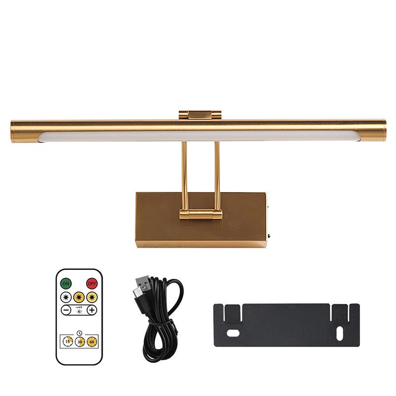 LRechargeable Wall Sconce Adjustable Black Gold For Living Room Backdrop Bedroom Bedside Mirror Front Counter Dormitory LED Lamp