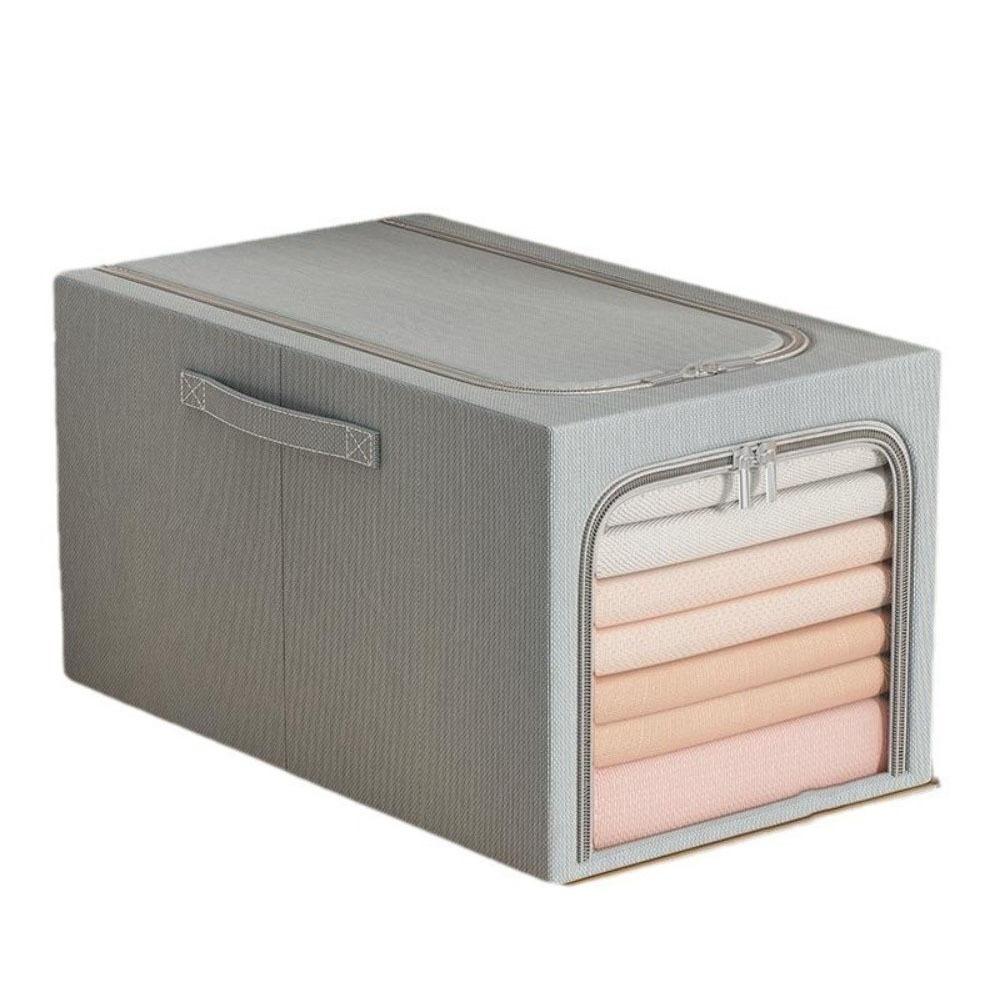 Foldable Steel Frame Storage Box Clear Window Clothes Storage Box Wardrobe Organizer  Thick Fabric