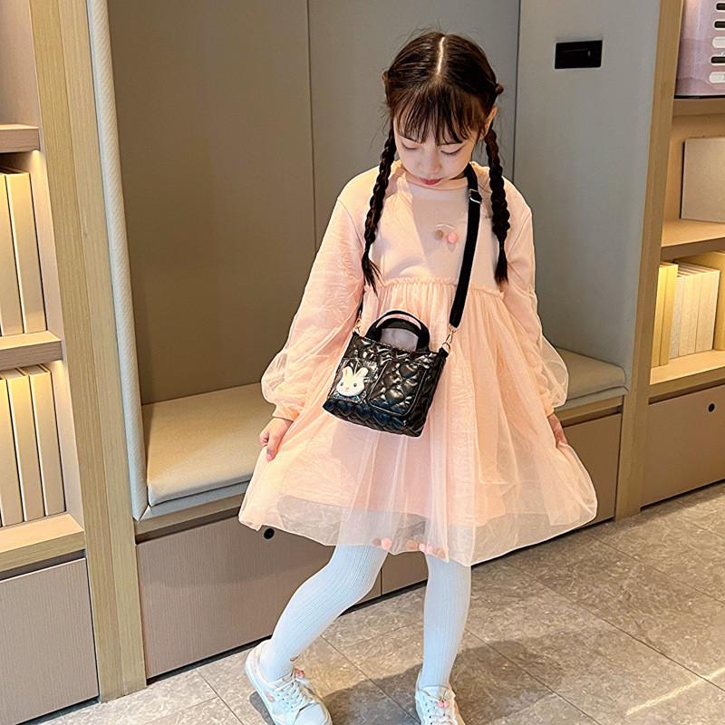 Детская милая однотонная сумка через плечо с принтом для повседневного использования и школы