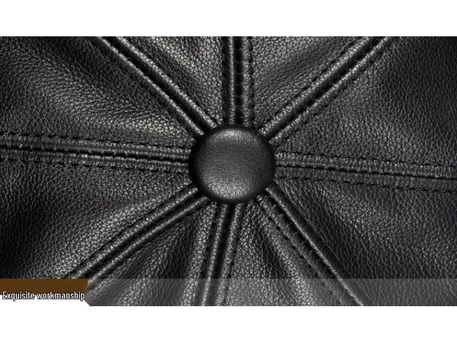 Мужской осенне-зимний берет-восьмиуголка из натуральной кожи - Повседневная восьмиугольная шляпа для мужчин среднего и пожилого возраста