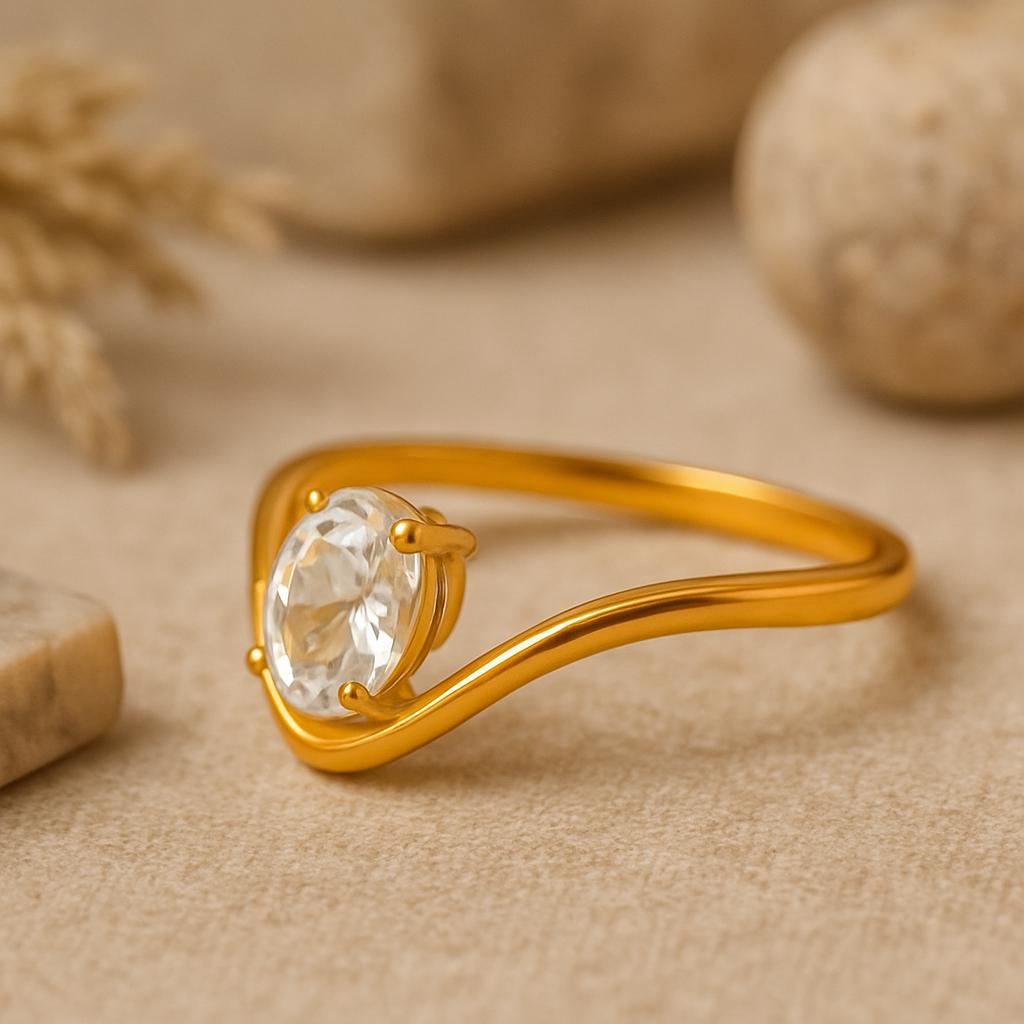 Помолвочное кольцо с овальной огранкой, кольцо с волнообразным дизайном с покрытием из желтого золота, современные свадебные украшения, кольцо обещания для нее