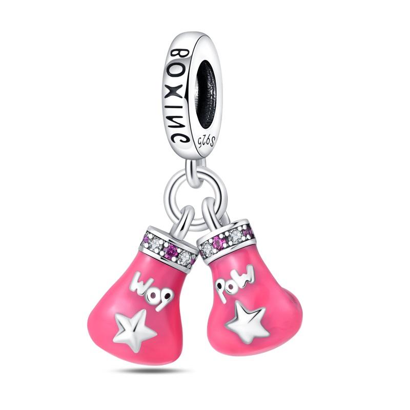 Fashion 925 Silver Football Jersey Badminton Baseball Dumbbell Sports Charm Beads Fit 925 Bracelet DIY Birthday Jewelry