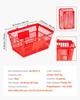 Shopping Baskets, 12 PCS, 21L Stackable PE Plastic Grocery Baskets with Metal Handles, Dense Mesh Structure, Holds up to 9.07kg, Portable for Grocery,